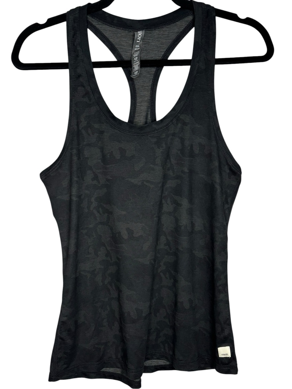 Vuori Lux Performance Tank Womens Small Black Frey Camo Racerback Top VW108